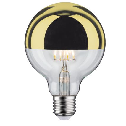 LED Stmívatelná žárovka se zrcadlovým vrchlíkem GLOBE G95 E27/6,5W/230V 2700K zlatá - Paulmann 28675