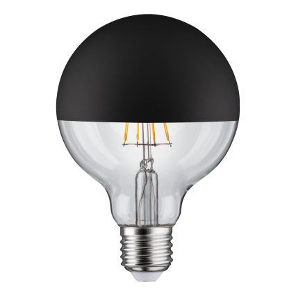 LED Stmívatelná žárovka se zrcadlovým vrchlíkem GLOBE G95 E27/6,5W/230V 2700K černá - Paulmann 28676