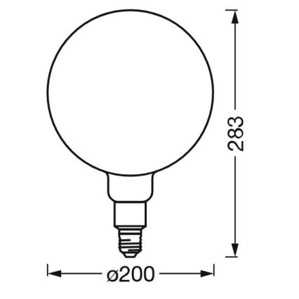 LED Stmívatelná žárovka SMART+ GLOBE G200 E27/6W/230V 2500K Wi-Fi - Ledvance