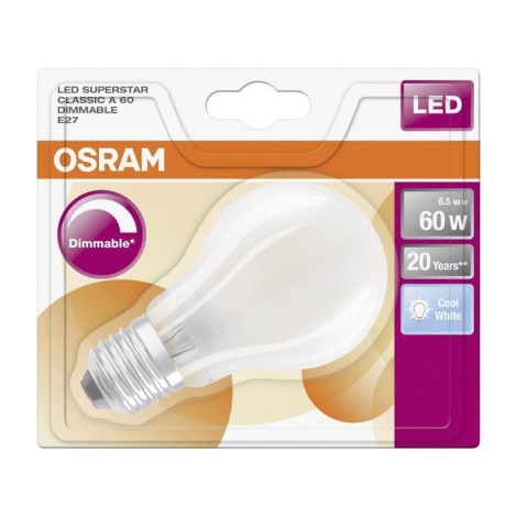LED Stmívatelná žárovka SUPERSTAR E27/6,5W/230V 4000K - Osram