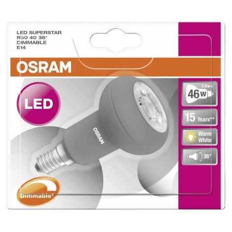 LED Stmívatelná žárovka SUPERSTAR R50 E14/3,5W/230V 2700K - Osram