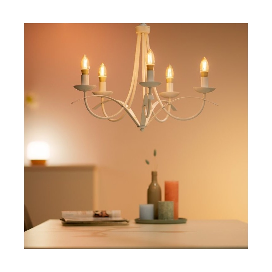 LED Stmívatelná žárovka VINTAGE FILAMENT C35 E14/4,9W/230V 2000-5000K CRI 90 Wi-Fi - WiZ
