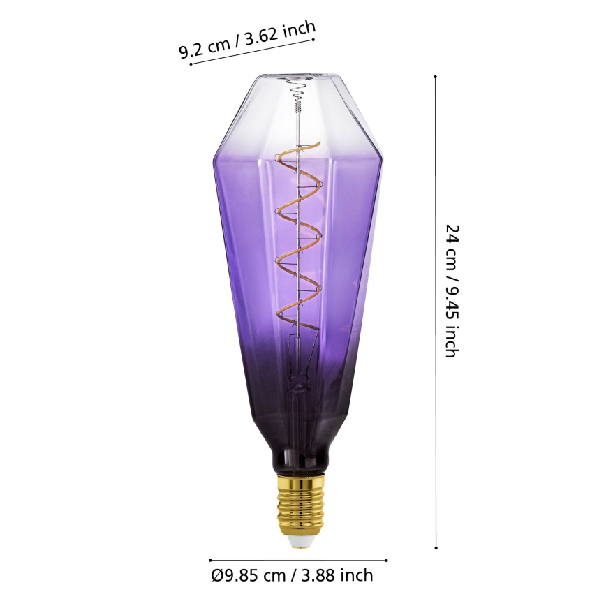 LED Stmívatelná žárovka VINTAGE E27/4W/230V 1800K fialová - Eglo 110237