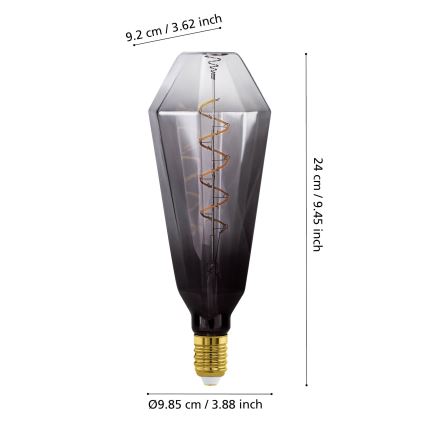 LED Stmívatelná žárovka VINTAGE E27/4W/230V 1800K kouřová - Eglo 110238