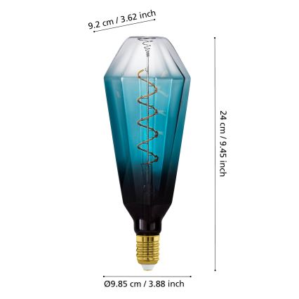 LED Stmívatelná žárovka VINTAGE E27/4W/230V 2000K modrá - Eglo 110235