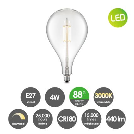 LED Stmívatelná žárovka VINTAGE EDISON E27/4W/230V 3000K