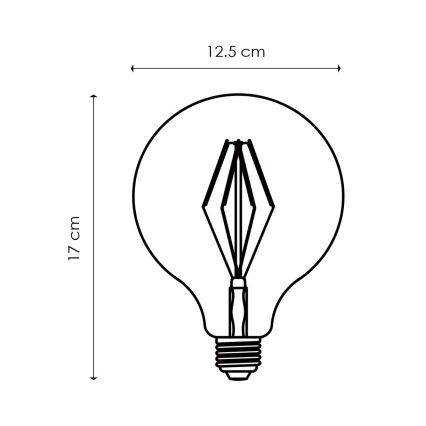 LED Stmívatelná žárovka VINTAGE EDISON G125 E27/4W/230V 2700K