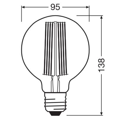 LED Stmívatelná žárovka VINTAGE FILAMENT E27/5,8W/230V 2200K - Osram