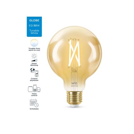 LED Stmívatelná žárovka VINTAGE FILAMENT G95 E27/6,7W/230V 2000-5000K CRI 90 Wi-Fi - WiZ