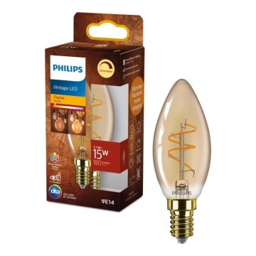 LED Stmívatelná žárovka VINTAGE Philips B35 E14/2,7W/230V 1800K CRI 90