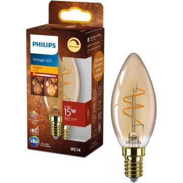 LED Stmívatelná žárovka VINTAGE Philips B35 E14/2,7W/230V 1800K