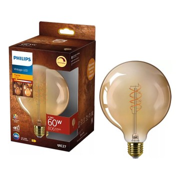 LED Stmívatelná žárovka VINTAGE Philips G125 E27/7,3W/230V 2200K