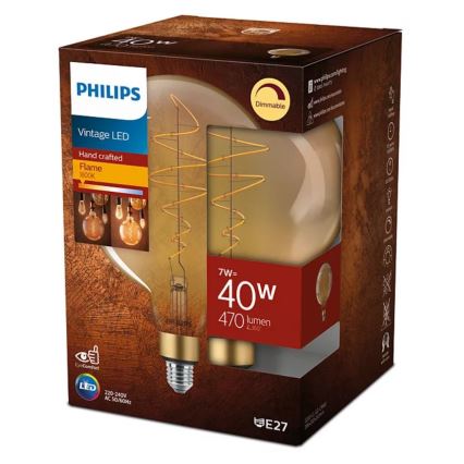 LED Stmívatelná žárovka VINTAGE Philips G200 E27/7W/230V 2000K