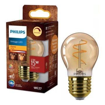 LED Stmívatelná žárovka VINTAGE Philips P45 E27/2,7W/230V 1800K