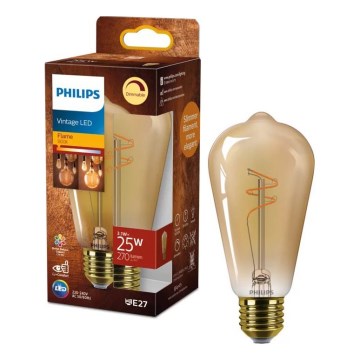 LED Stmívatelná žárovka VINTAGE Philips ST64 E27/3,1W/230V 1800K