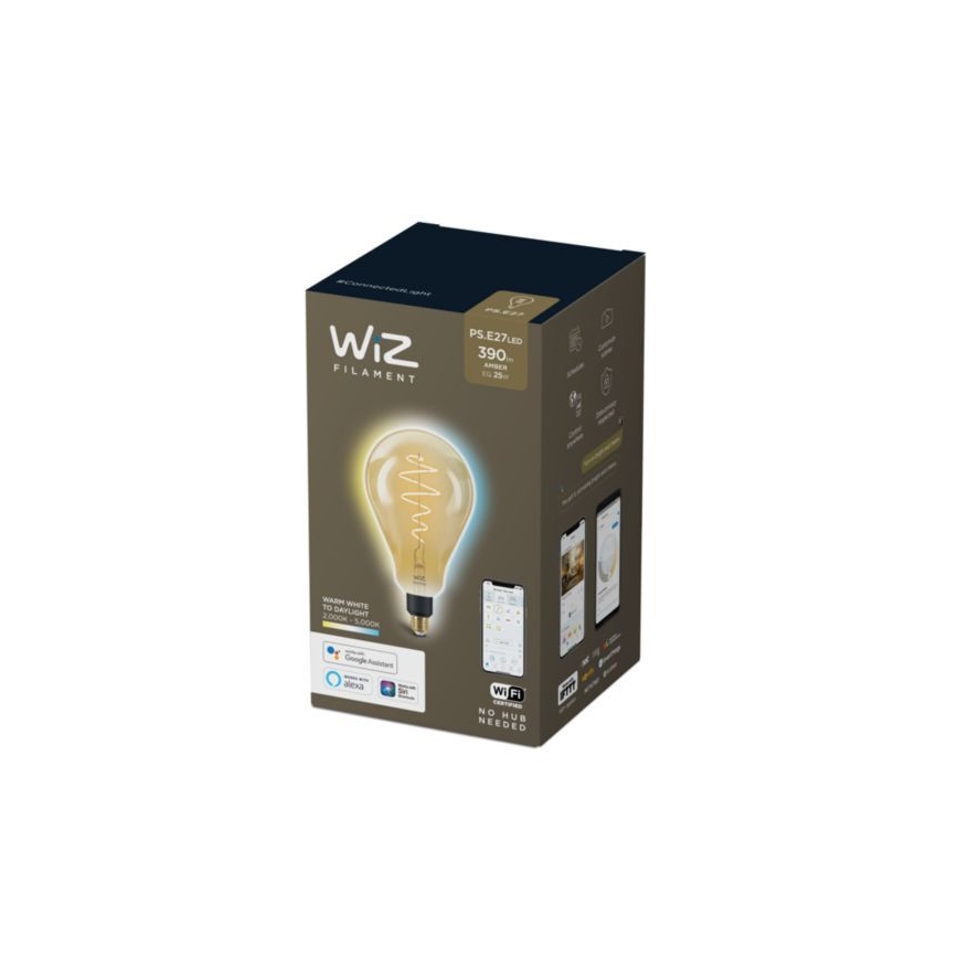 LED Stmívatelná žárovka VINTAGE FILAMENT PS160 E27/6,5W/230V 2000-5000K CRI 90 Wi-Fi -WiZ