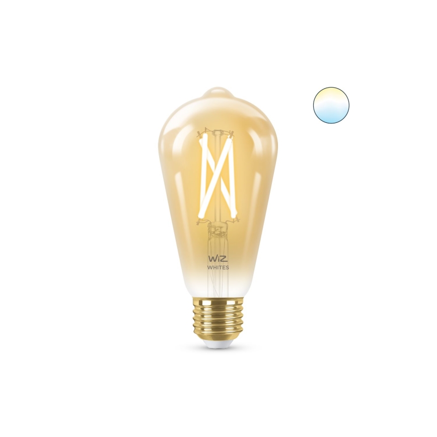 LED Stmívatelná žárovka VINTAGE FILAMENT ST64 E27/7W/230V 2000-5000K CRI 90 Wi-Fi - WiZ