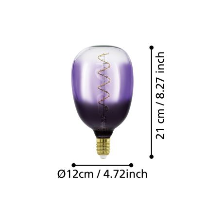 LED Stmívatelná žárovka VINTAGE T120 E27/4W/230V 1800K fialová - Eglo 110226
