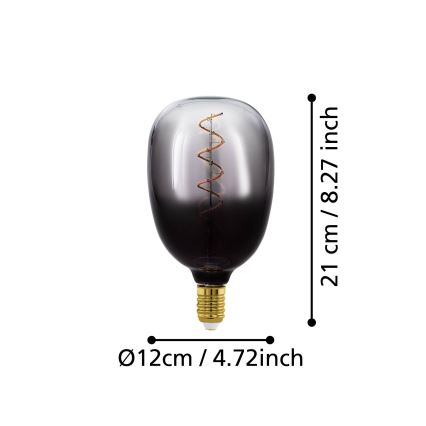 LED Stmívatelná žárovka VINTAGE T120 E27/4W/230V 1800K kouřová - Eglo 110227