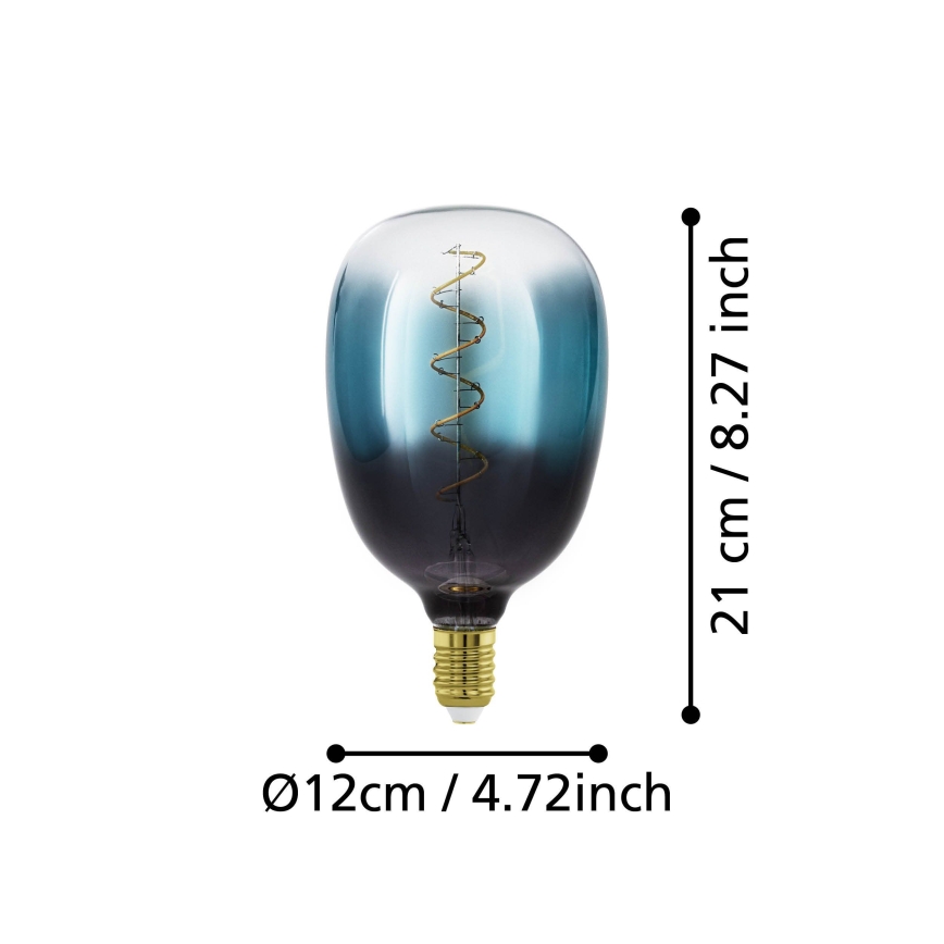 LED Stmívatelná žárovka VINTAGE T120 E27/4W/230V 2000K modrá - Eglo 110224