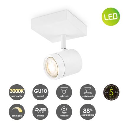 LED Stmívatelné bodové svítidlo MANU 1xGU10/5,8W/230V bílá