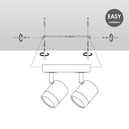 LED Stmívatelné bodové svítidlo MANU 2xGU10/5,8W/230V bílá