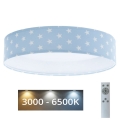 LED Stmívatelné dětské stropní svítidlo SMART GALAXY KIDS LED/24W/230V 3000-6500K hvězdičky modrá/bílá + dálkové ovládání