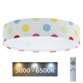 LED Stmívatelné dětské stropní svítidlo SMART GALAXY KIDS LED/24W/230V 3000-6500K puntíky pestrobarevná + dálkové ovládání