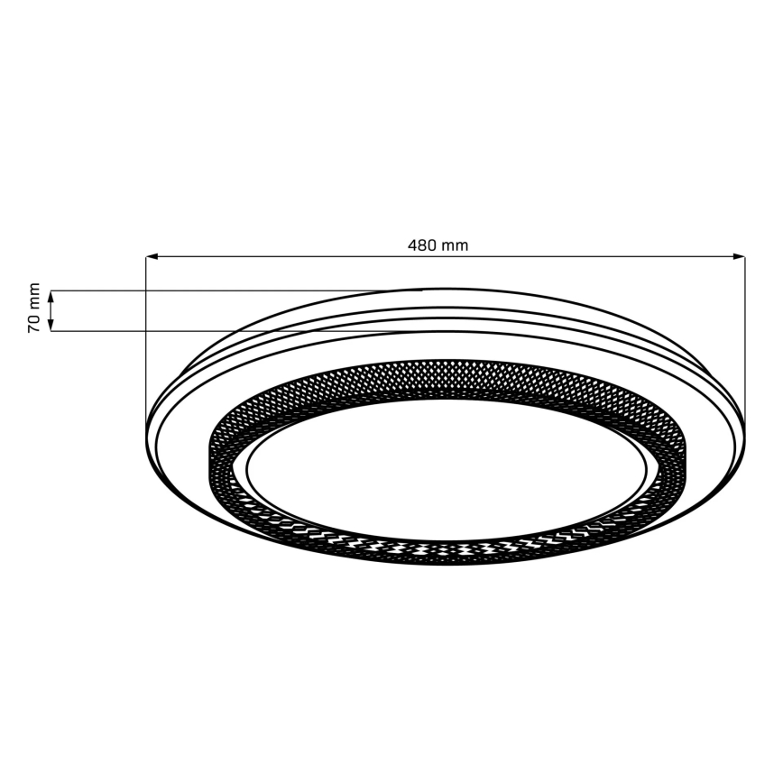 LED Stmívatelné koupelnové stropní svítidlo ADELA LED/72W/230V pr. 48 cm 3000-6000K IP44 + dálkové ovládání