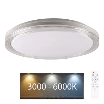 LED Stmívatelné koupelnové stropní svítidlo CASSANDRA LED/72W/230V pr. 49 cm 3000-6000K IP44 + dálkové ovládání