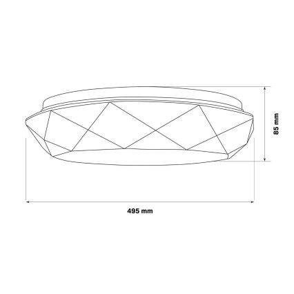 LED Stmívatelné koupelnové svítidlo GALAXY LED/72W/230V pr. 49 cm 3000-6000K IP44 + dálkové ovládání
