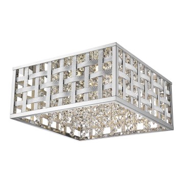 LED Stmívatelné křišťálové stropní svítidlo COLUMBUS LED/20W/230V lesklý chrom
