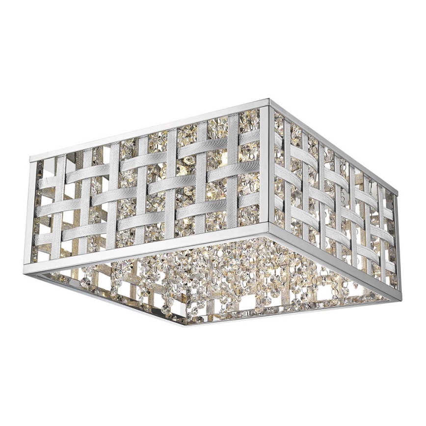 LED Stmívatelné křišťálové stropní svítidlo COLUMBUS LED/20W/230V lesklý chrom