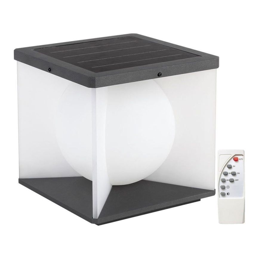 LED Stmívatelné solární nástěnné svítidlo LED/3W/3,7V IP65 3000K 2600 mAh + dálkové ovládání