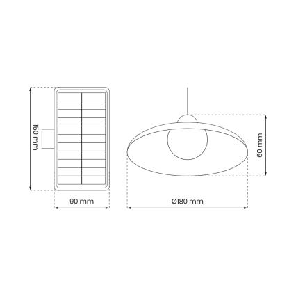 LED Stmívatelné solární závěsné svítidlo se soumrakovým senzorem LED/6W/3,7V 800 mAh IP44 + dálkové ovládání