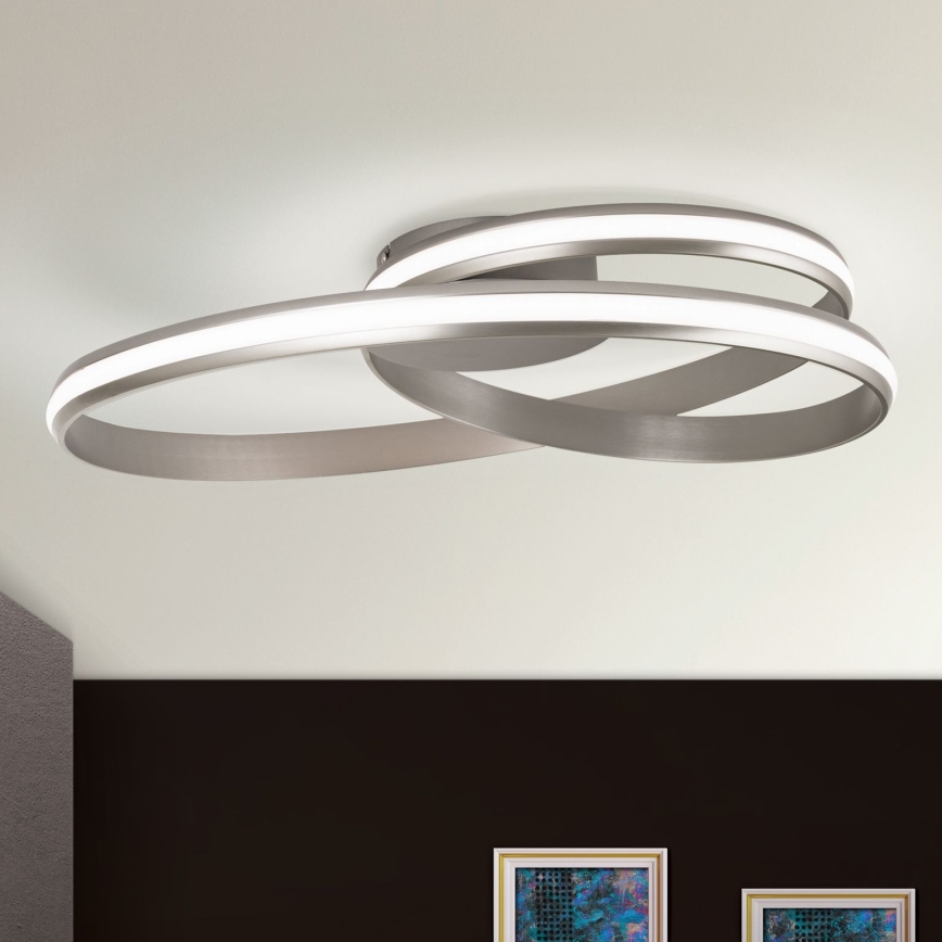 LED Stmívatelné stropní svítidlo CIRCUS LED/30W/230V stříbrná