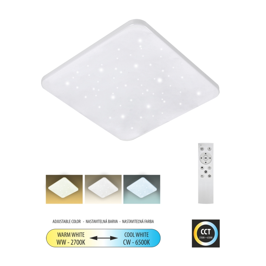 LED Stmívatelné stropní svítidlo FLORA LED/36W/230V 2700-6500K 43x43 cm + dálkové ovládání