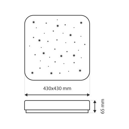 LED Stmívatelné stropní svítidlo FLORA LED/36W/230V 2700-6500K 43x43 cm + dálkové ovládání