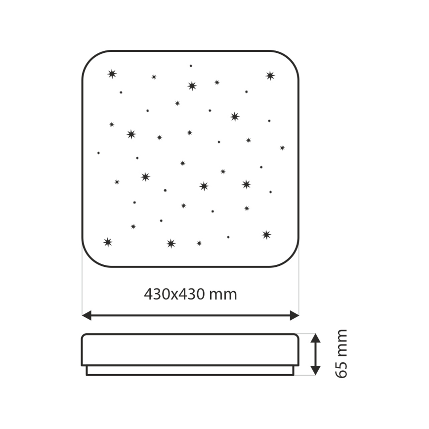 LED Stmívatelné stropní svítidlo FLORA LED/36W/230V 2700-6500K 43x43 cm + dálkové ovládání