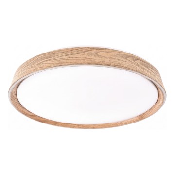 LED Stmívatelné stropní svítidlo ILVI LED/45W/230V 2700-6500K pr. 50 cm dekor dřeva + dálkové ovládání