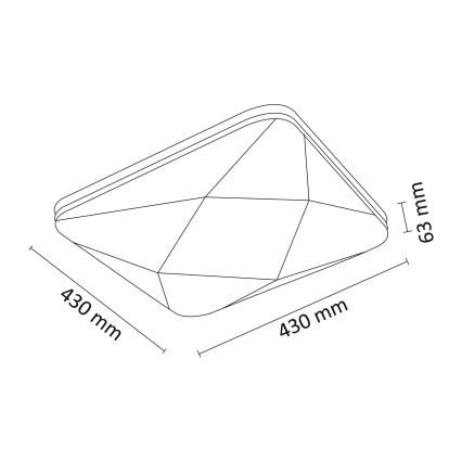 LED Stmívatelné stropní svítidlo KASTOR na dálkové ovládání LED/72W/230V