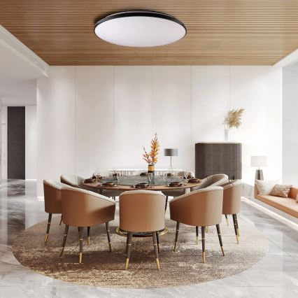 LED Stmívatelné stropní svítidlo KERN LED/100W/230V 3000/4000/6000K pr. 100 cm černá + dálkové ovládání