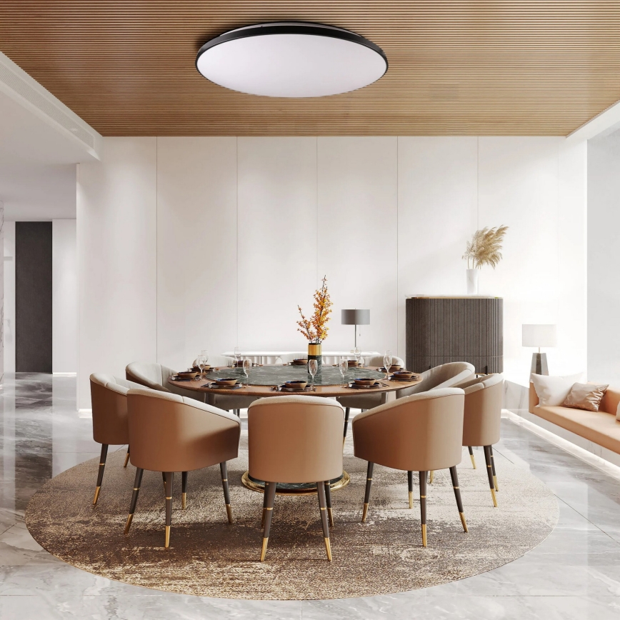 LED Stmívatelné stropní svítidlo KERN LED/100W/230V 3000/4000/6000K pr. 100 cm černá + dálkové ovládání
