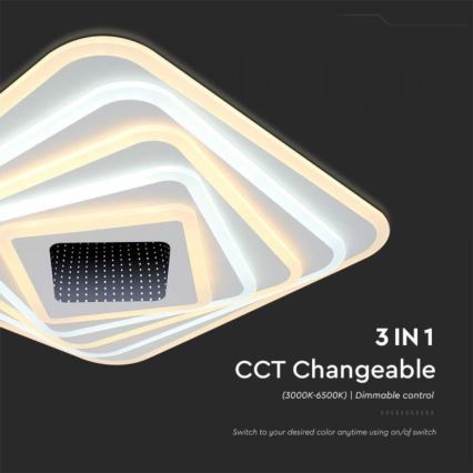 LED Stmívatelné stropní svítidlo LED/150W/230V 3000-6500K 51x51 cm + dálkové ovládání