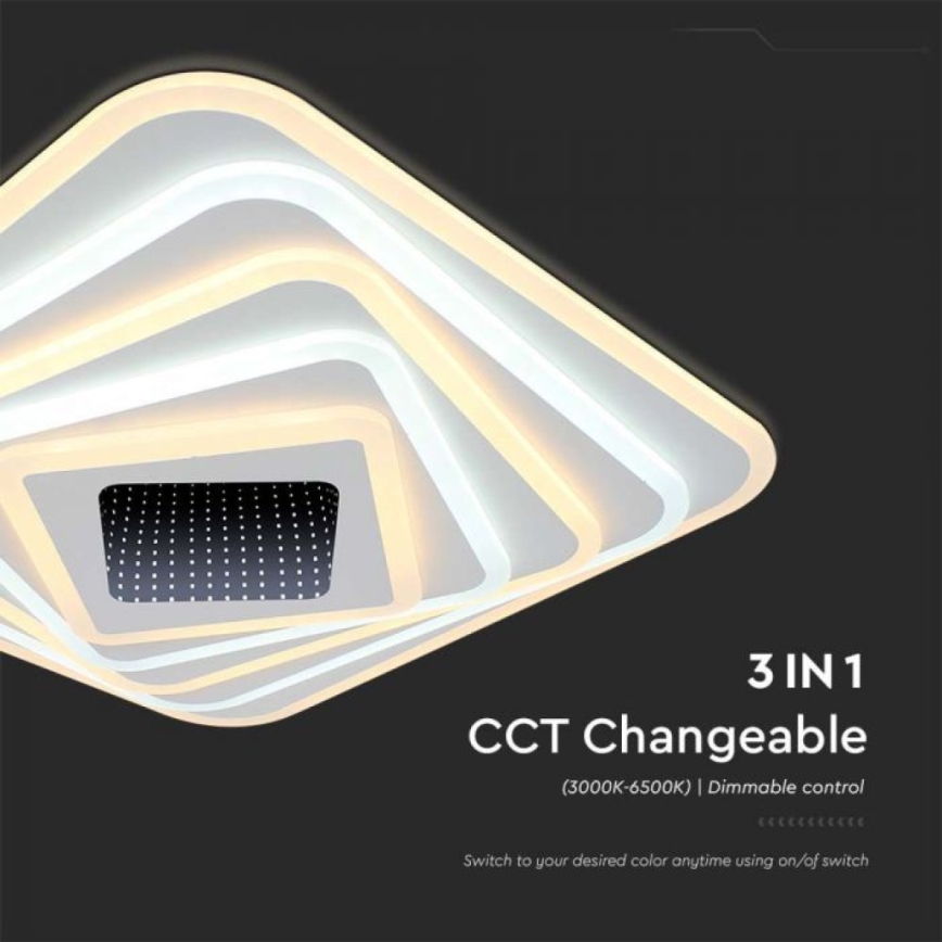LED Stmívatelné stropní svítidlo LED/150W/230V 3000-6500K 51x51 cm + dálkové ovládání