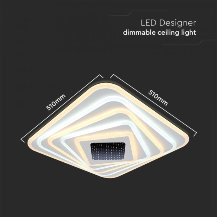 LED Stmívatelné stropní svítidlo LED/150W/230V 3000-6500K 51x51 cm + dálkové ovládání