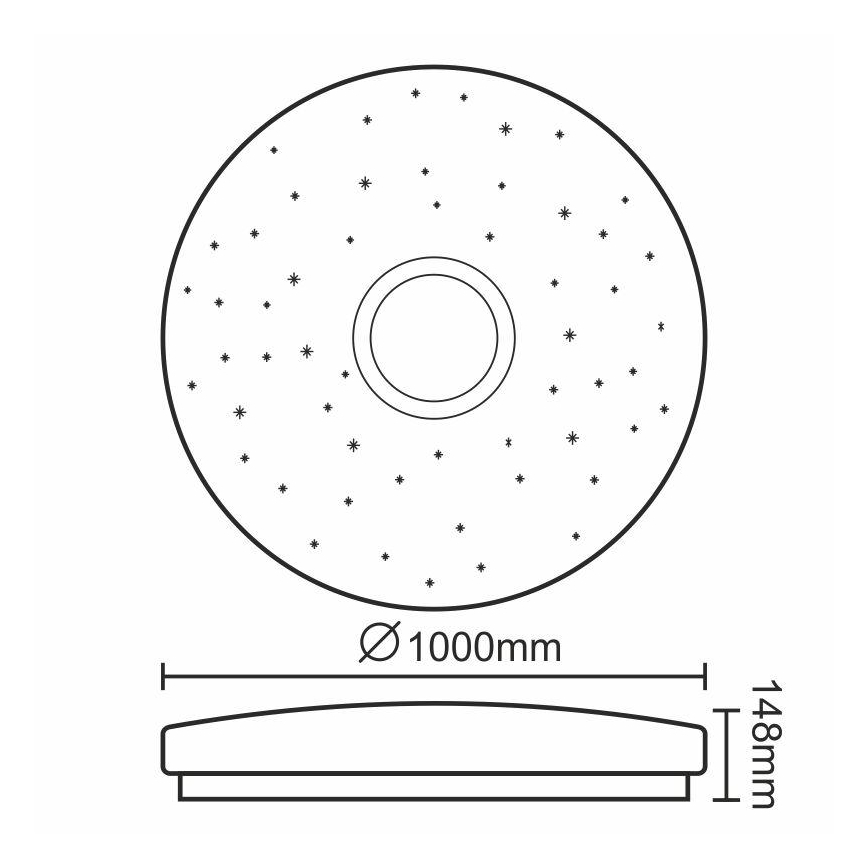 LED Stmívatelné stropní svítidlo LED/150W/230V + dálkové ovládání 