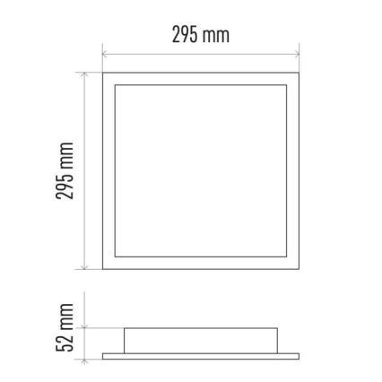 LED Stmívatelné stropní svítidlo LED/20W/230V + dálkové ovládání čtverec 2700K-6000K