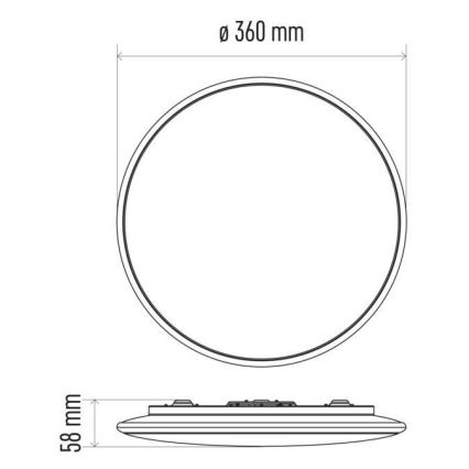 LED Stmívatelné stropní svítidlo LED/24W/230V + dálkové ovládání kulatý 2700K-6500K