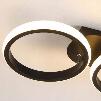 LED Stmívatelné stropní svítidlo LED/30W/230V 3000-6500K černá Wi-Fi Tuya + dálkové ovládání